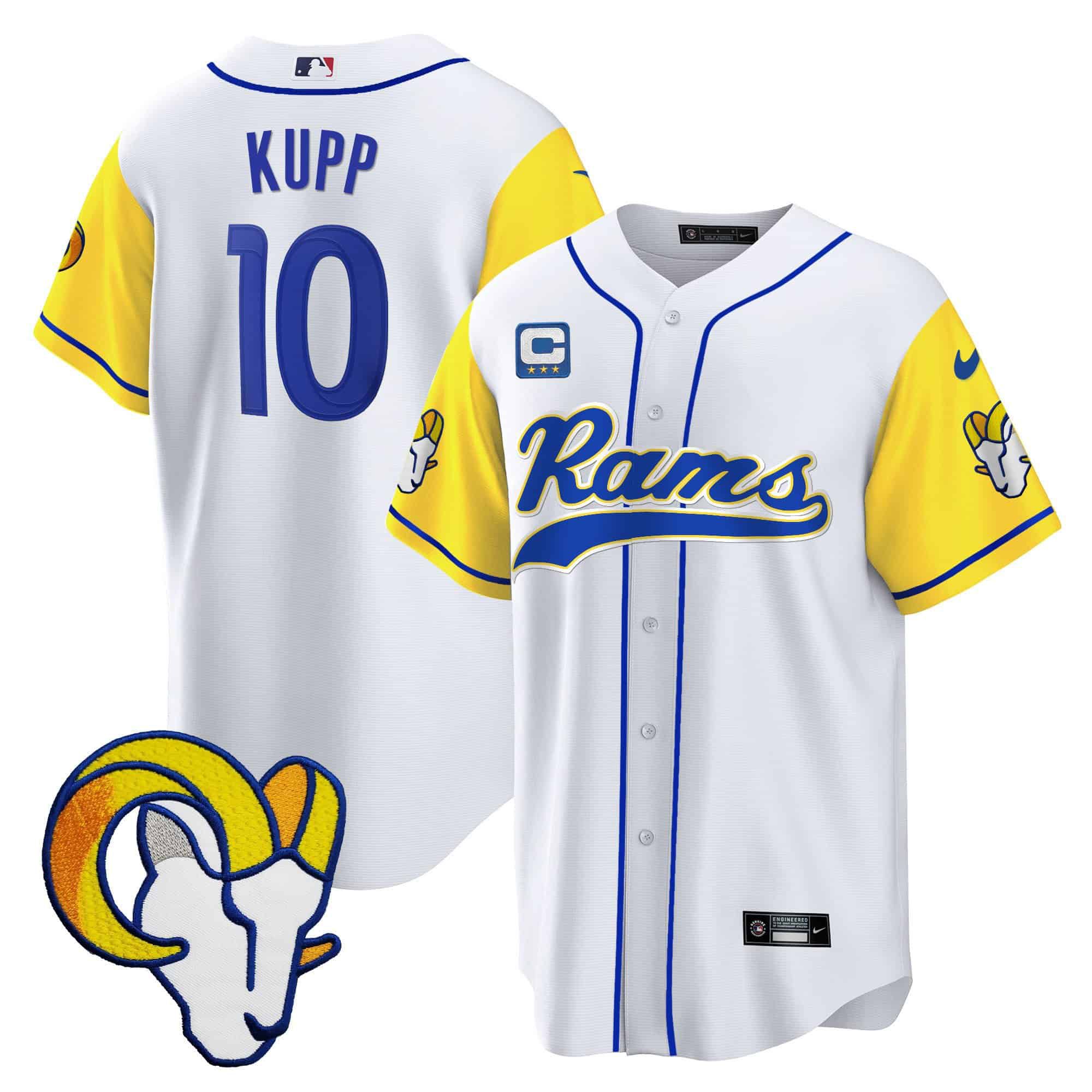 Men Los Angeles Rams #10 Kupp White 2024 Nike Baseball NFL Jersey